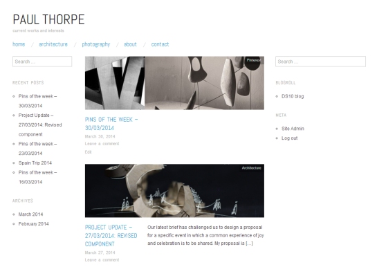 blog front page